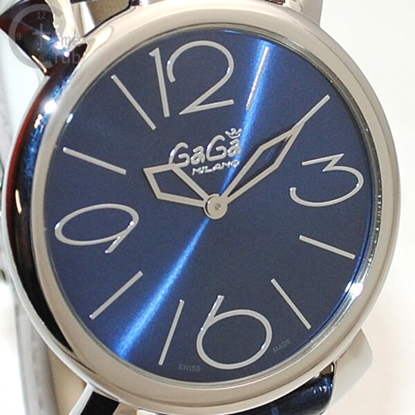 GaGa MILANO （ガガミラノ） 時計 腕時計 MANUALE THIN マニュアーレ シン マヌアーレ 46mm ネイビー レザー/シルバー 5090.04